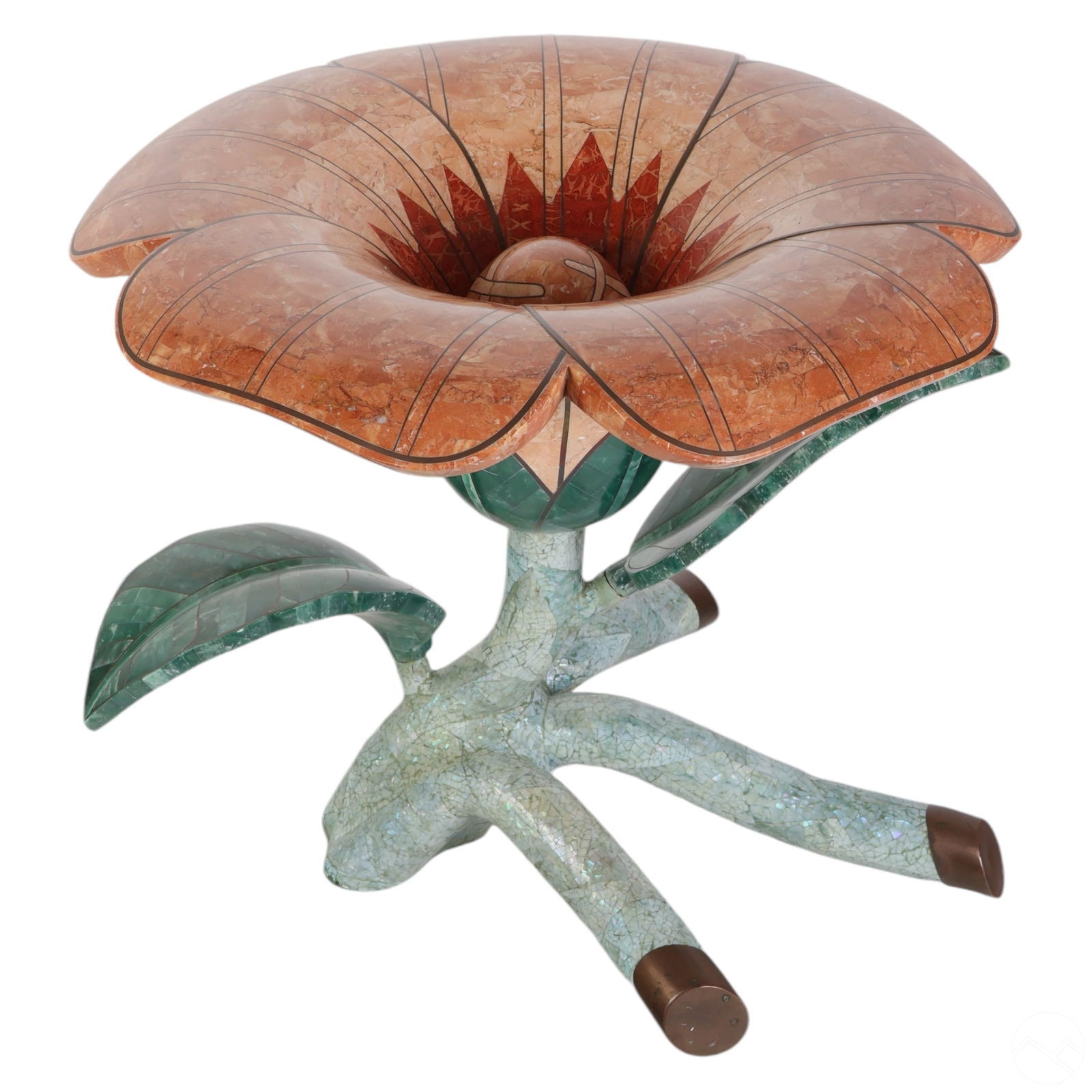 Maitland Smith Tessellated Stone Flower Table Base (1 of 7)