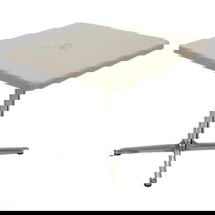 Giancarlo Piretti For Castelli Plano Folding Table: Designed by Giancarlo Piretti (Italian, born 1940) in the 1970s for Anonima Castelli, this Piano folding square table exemplifies sleek and functional mid-century modern design. The table features two