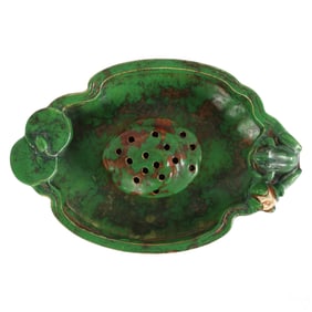Weller Pottery Coppertone Flower Frog Centerpiece
