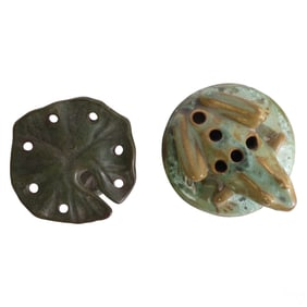 Fulper American Art Pottery Flower Frog 2pc. LOT