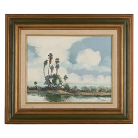Bo Wityak 1916-2003 Florida Landscape Oil Painting