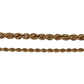 14k Yellow Gold 30" Rope Style Necklace LOT 32.5g.