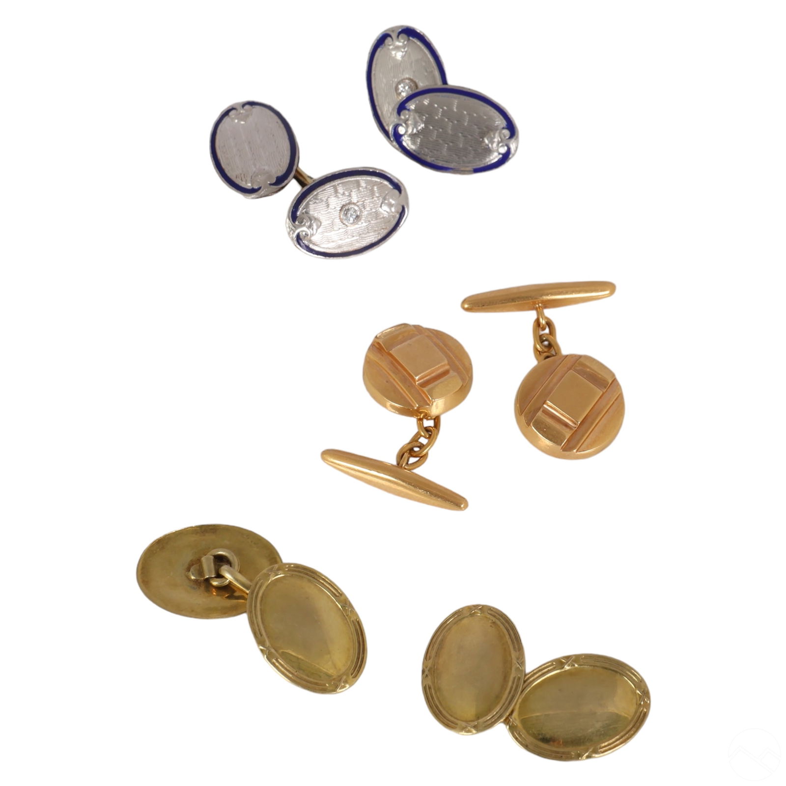 14k Gold, Platinum and Diamond Cufflinks LOT 17gr. (1 of 4)