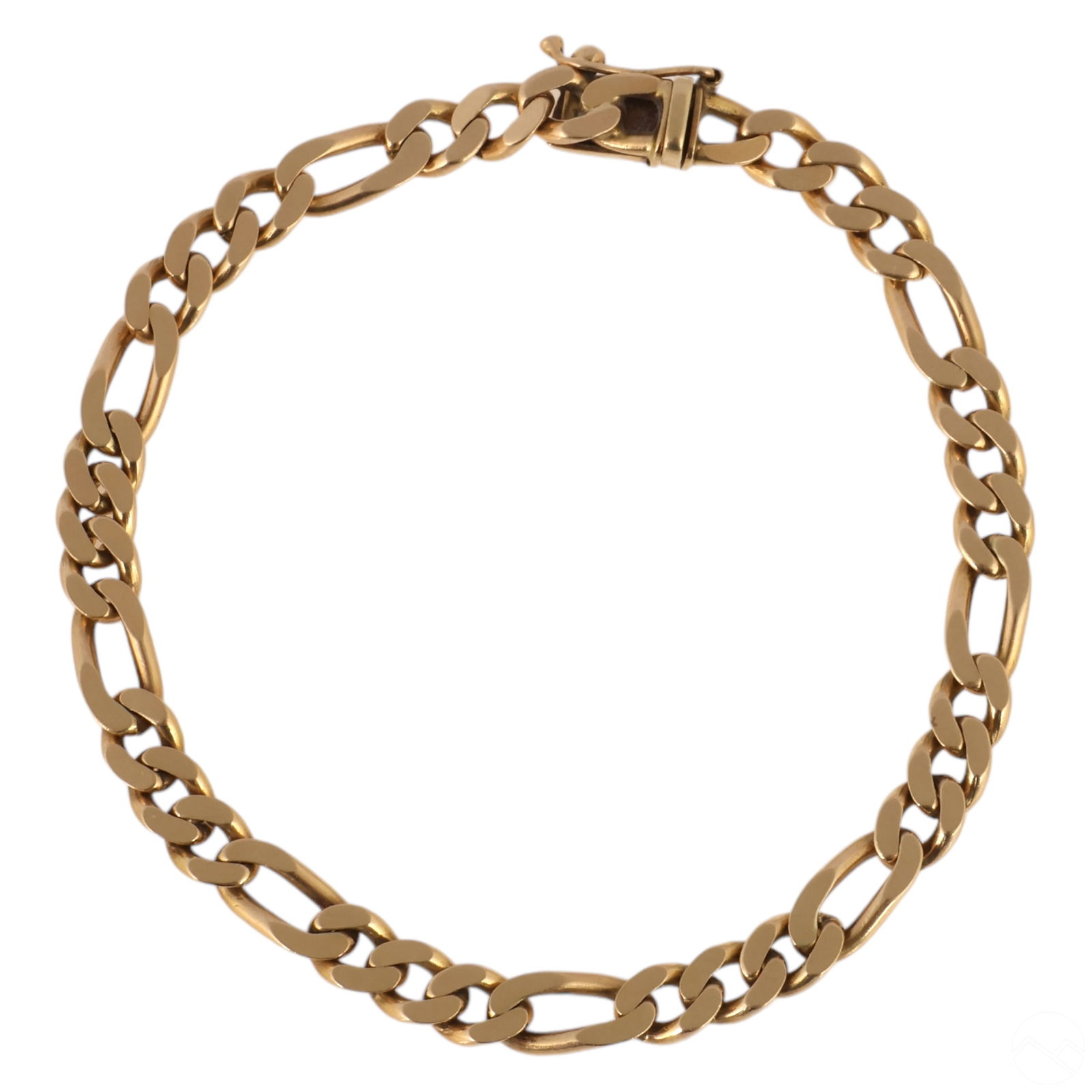 14k Yellow Gold 8" Figaro Link Men's Bracelet 16gr (1 of 6)