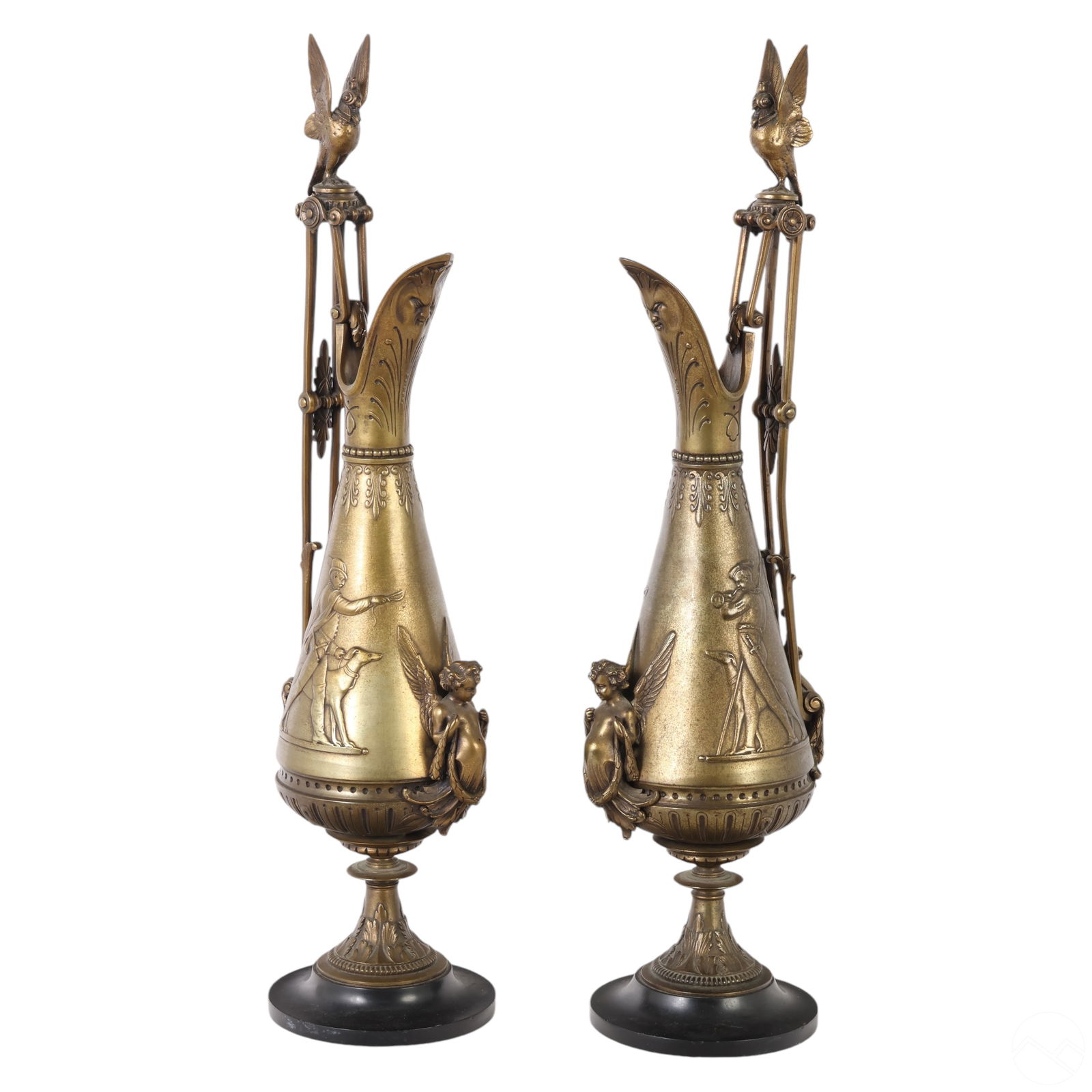 Antique Pair of French Neoclassical Brass Ewers (1 of 7)