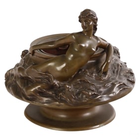 Noel Ruffier Art Nouveau Nude Bronze Jardiniere