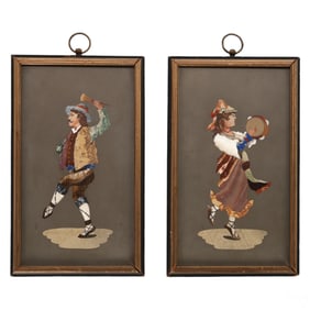 Italian PR. Figural Pietra Dura Stone Inlay Panels