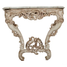 Italian 18C Rococo Style Carved Wood Wall Console