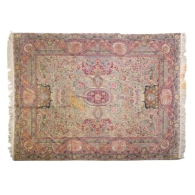 Persian Tabriz Style Silk Blend Area Rug 141 x 104