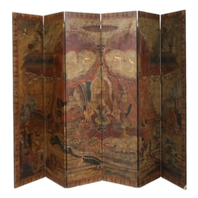 Italian Neoclassical Style 6 Panel Folding Screen