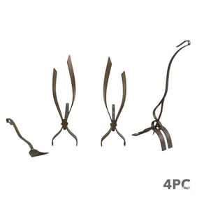 Donald Desky Style Brass Fireplace Andirons SET