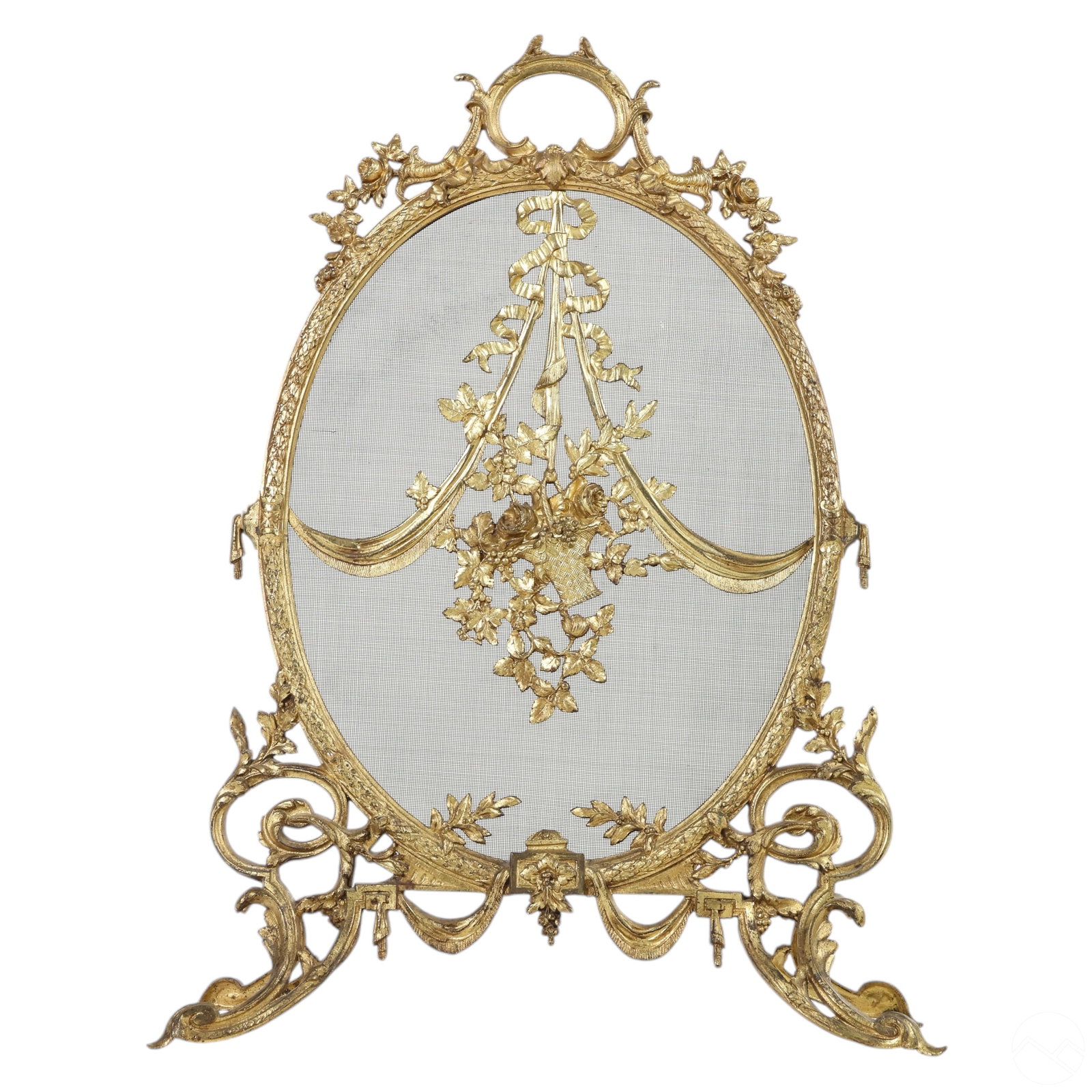 French Rococo Style Gilt Bronze Fireplace Screen (1 of 6)