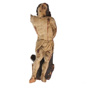 Saint Sebastian 17C. Style Martyrdom Carved Statue