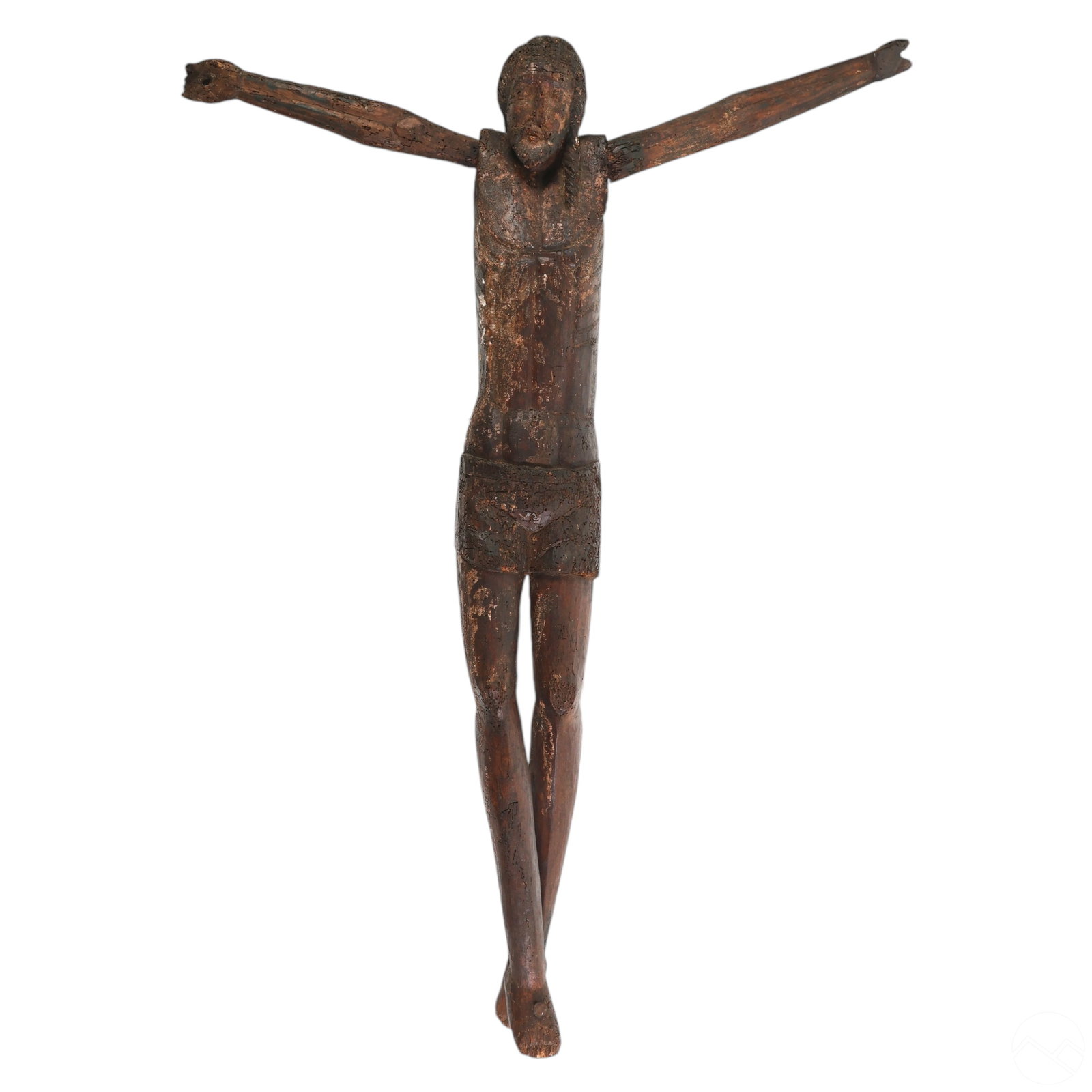Antique Spanish Primitive Wood Crucified Christ (1 of 7)