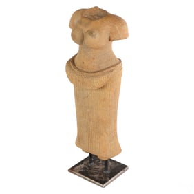 Khmer Cambodia 23" Sandstone Figure of Uma Statue