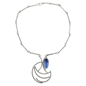 Aaron Rubinstein Sterling Silver & Lapis Necklace