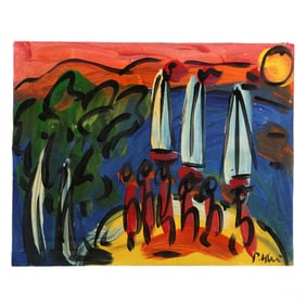 Peter Keil b.1942 Neo Expressionist Oil Painting