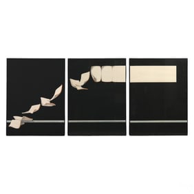 Lennart Nystrom b.1944 "Paper Peeling" Triptych