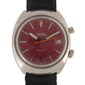 Omega Chronostop Red Steel Chronograph Men's Watch