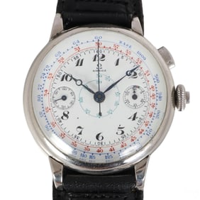Omega Vintage Caliber 33.3 Steel Chronograph Watch