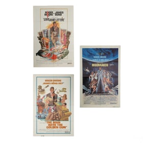 James Bond Lot of (3) Roger Moore Era 007 Posters