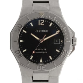Concord Mariner Automatic Steel Diver Date Watch
