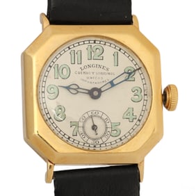 18k Solid Gold Longines Art Deco Antique Watch