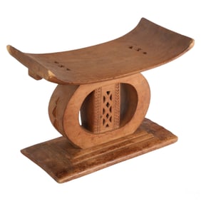 African Ashanti Wood Carved Stool from Ghana