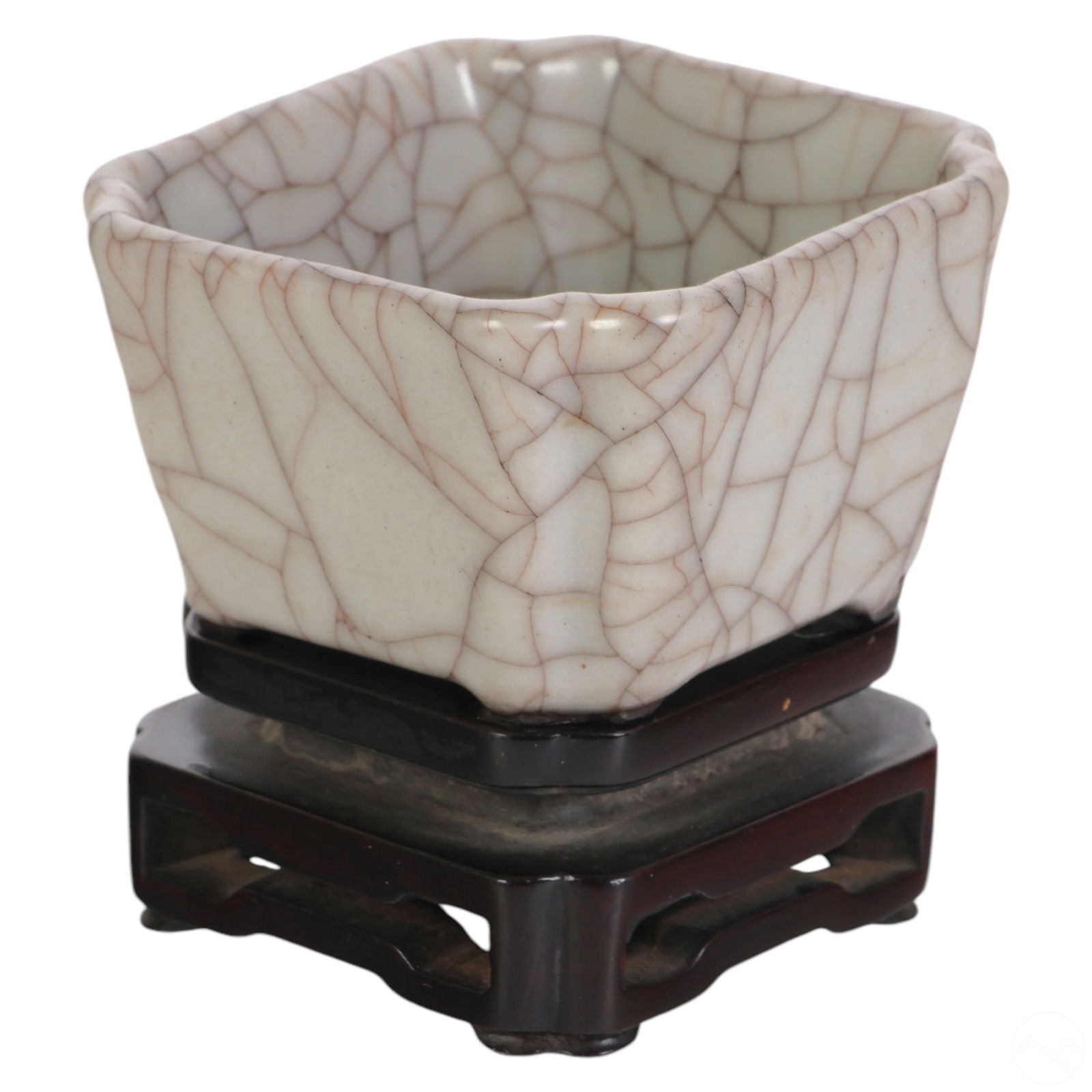 Chinese Geyao Square Porcelain Brush Pot Washer (1 of 6)