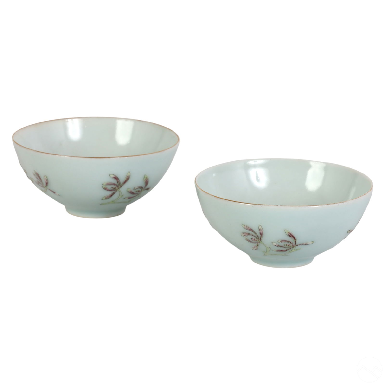 Chinese Pair Qing Dynasty Celadon Porcelain Bowls (1 of 6)