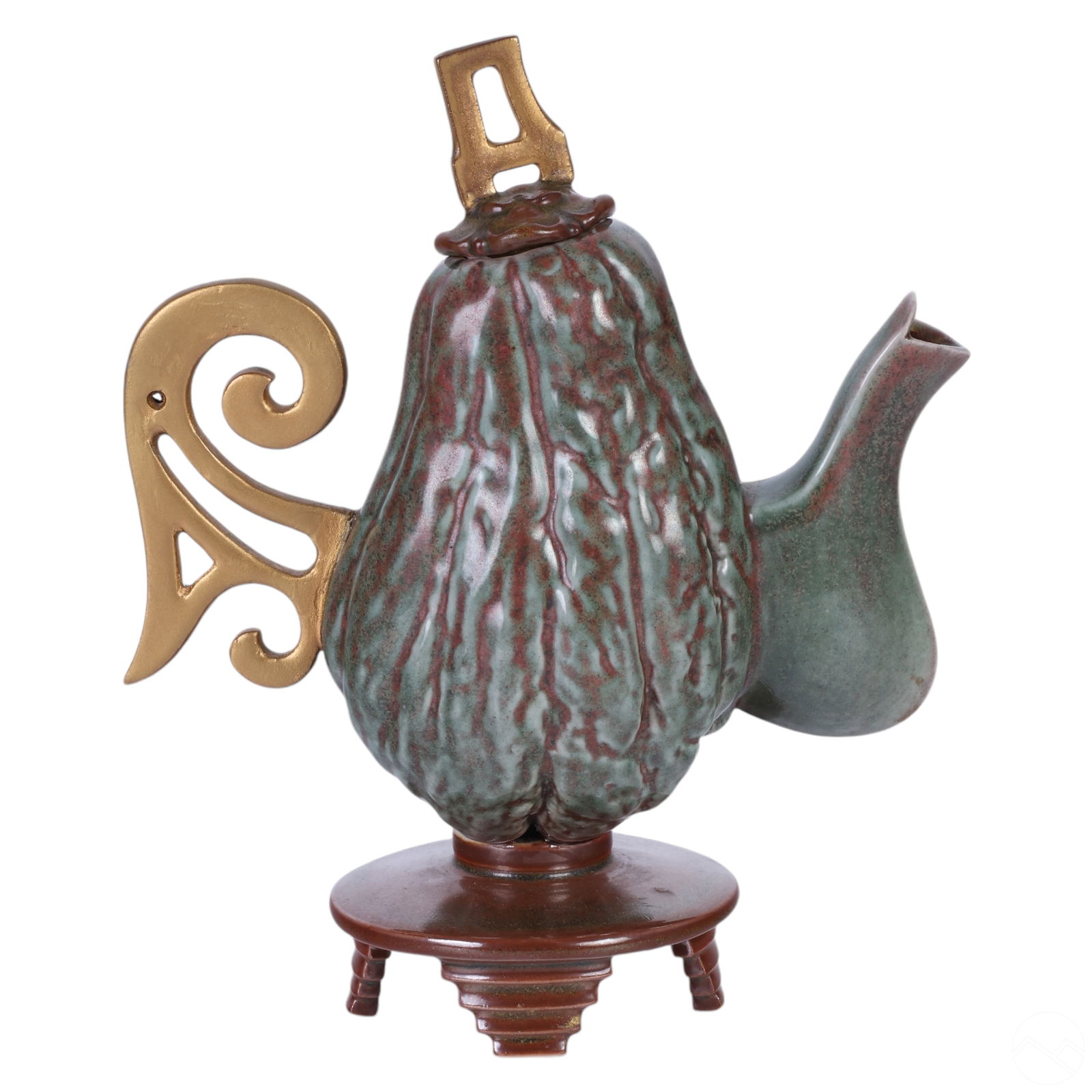 Adrian Saxe b.1943 Studio Art Pottery Gourd Teapot (1 of 5)