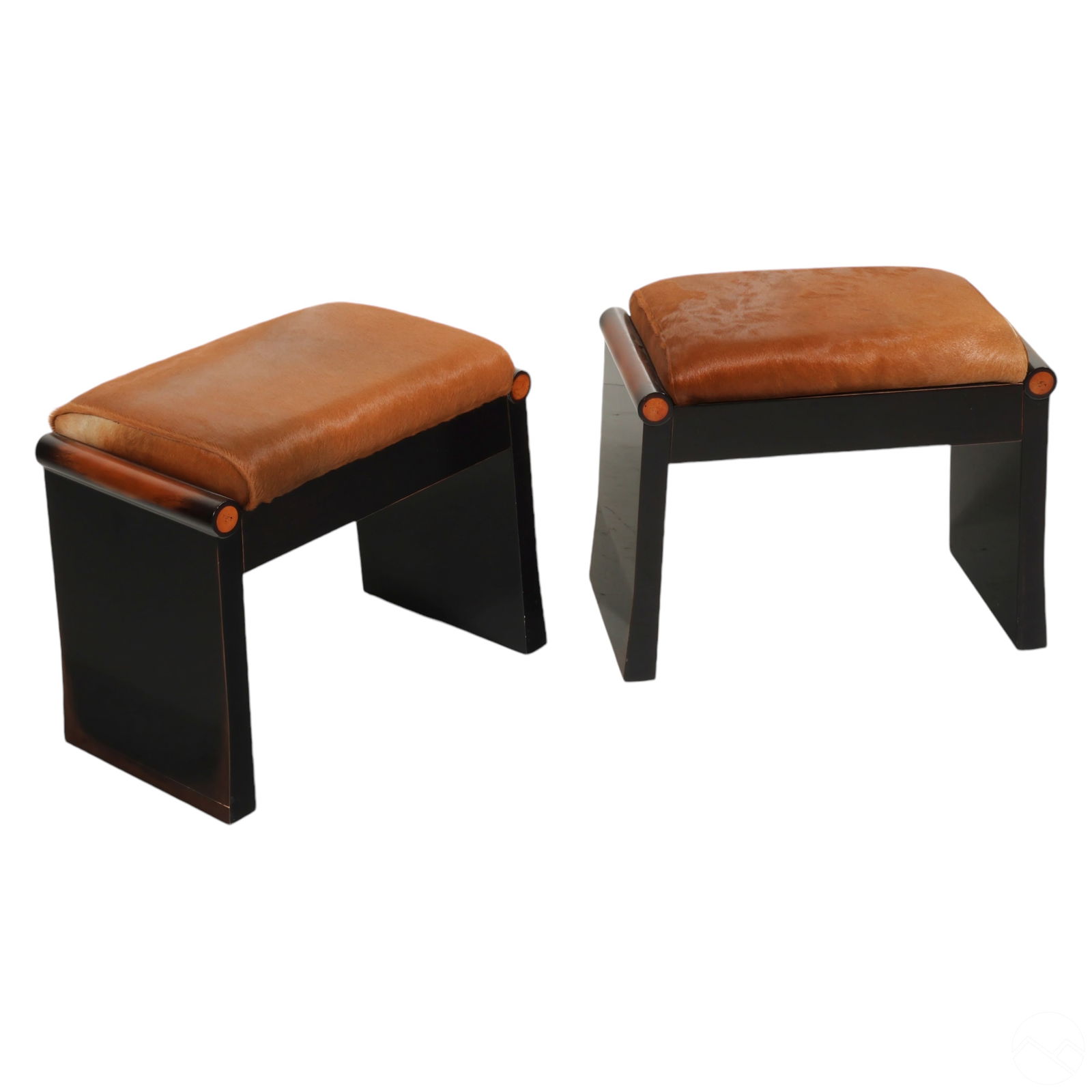 Judith Norman Pair Tomboy & Cowhide Design Stools (1 of 6)