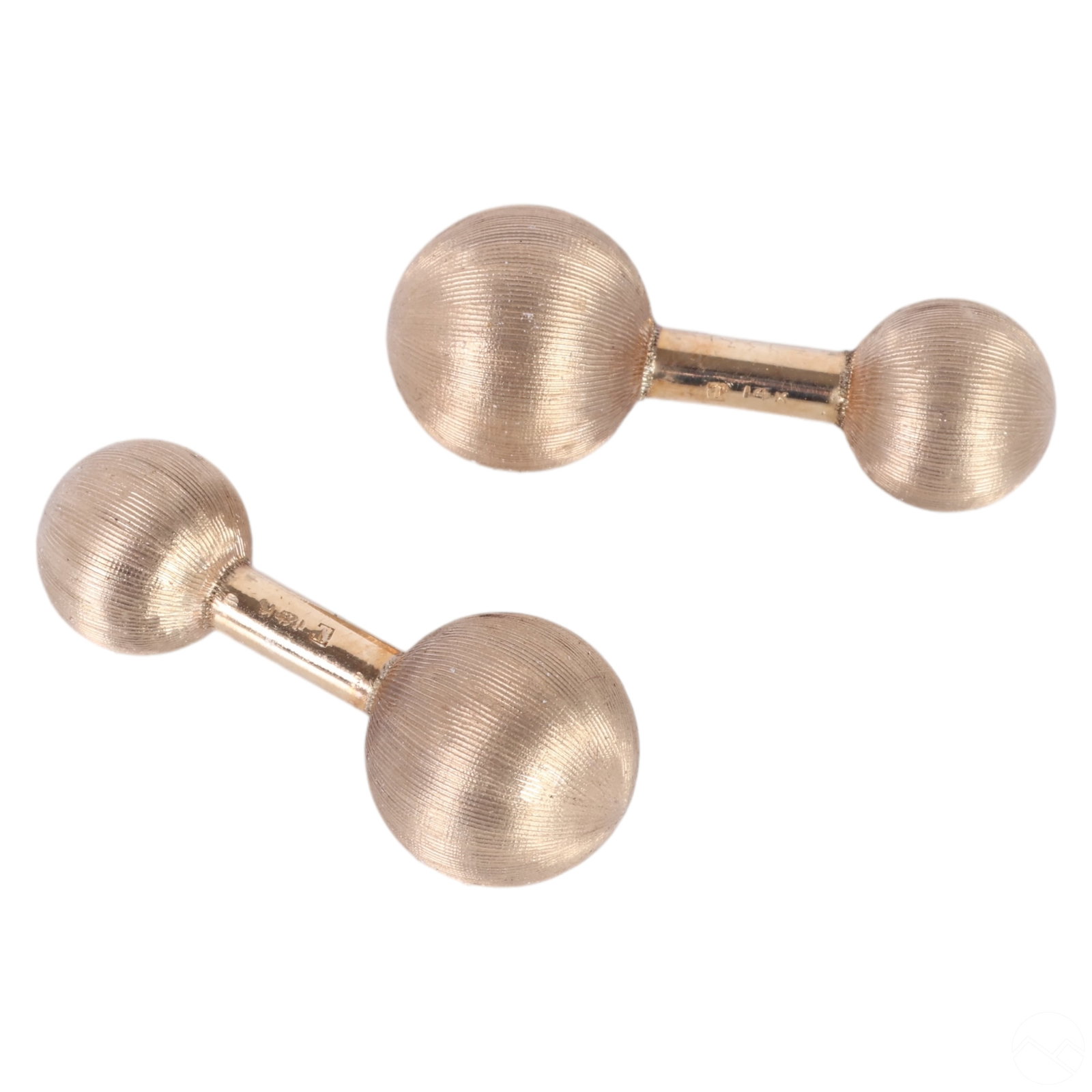 Tiffany Co 14K Yellow Gold Barbell Shirt Cufflinks (1 of 6)