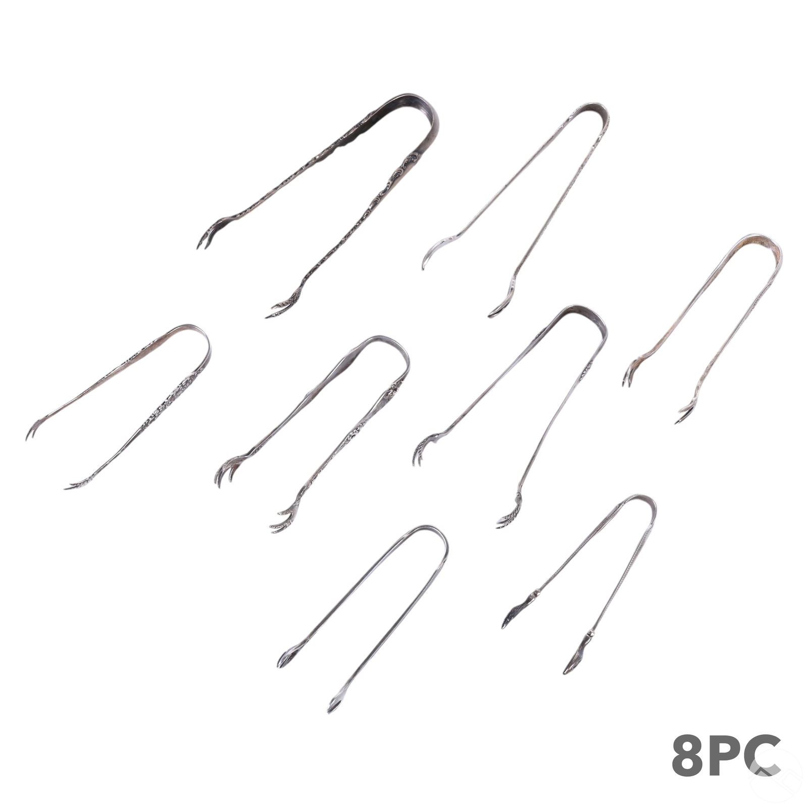 Antique Sterling Silver Claw Tongs ESTATE LOT 194g (1 of 7)