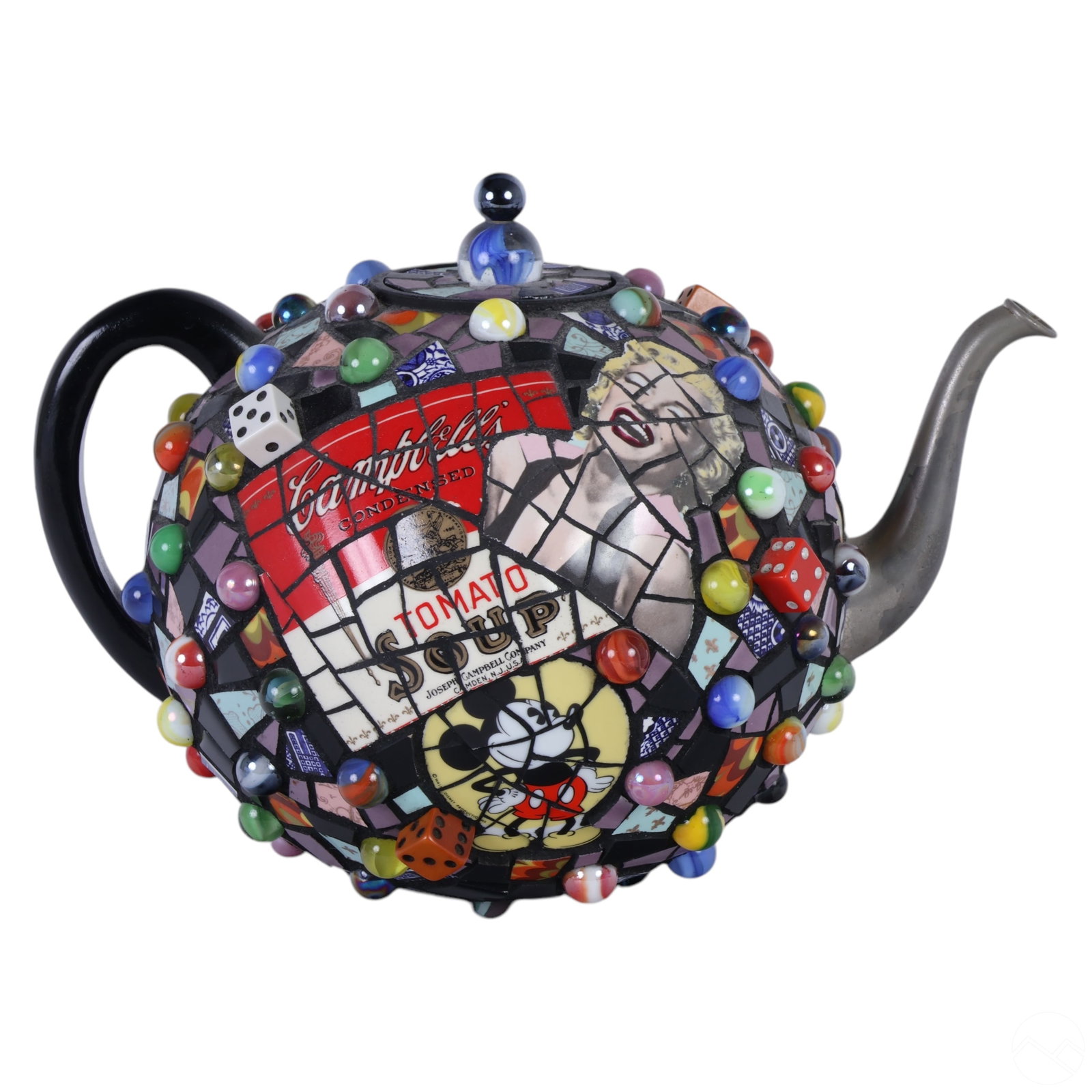 Hap Sakwa b.1950 Pop Culture Mosaic Teapot SIGNED (1 of 6)