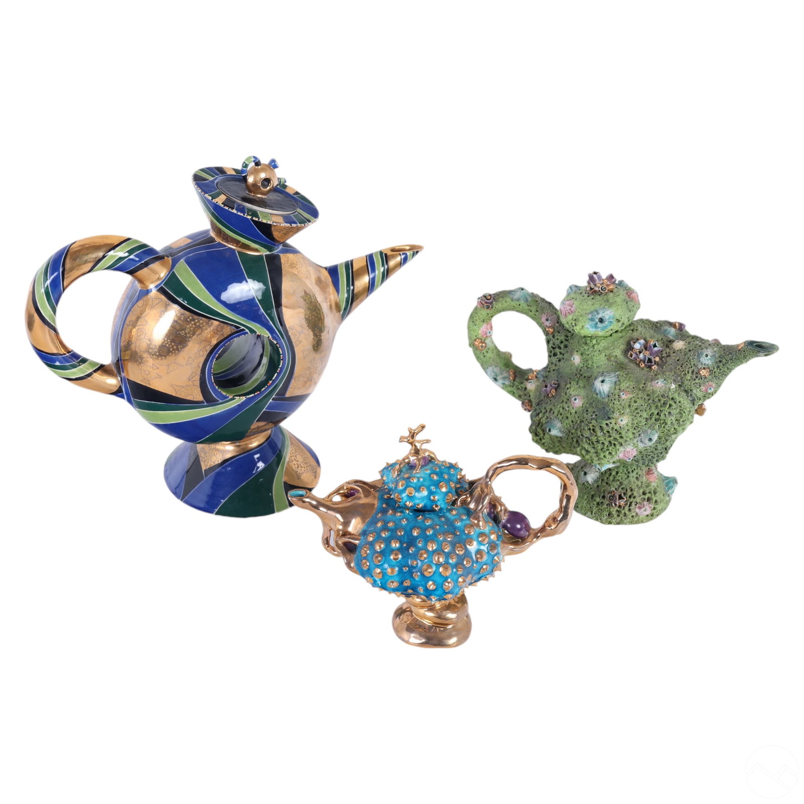 Joan Takayama Ogawa b1955 Ceramic Teapot 3pc LOT (1 of 12)