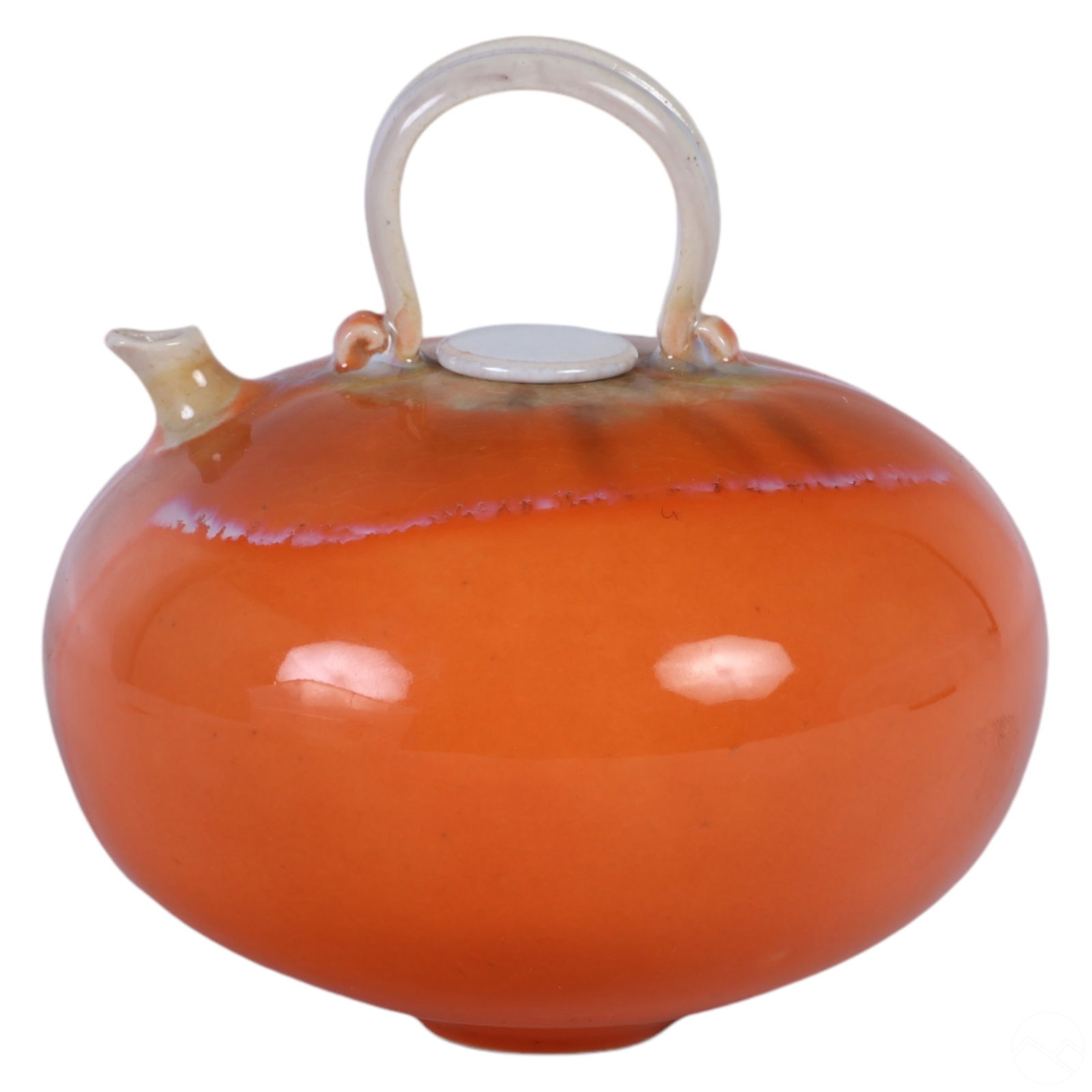 Fong Choo 20C Orange Studio Art Pottery Teapot (1 of 6)