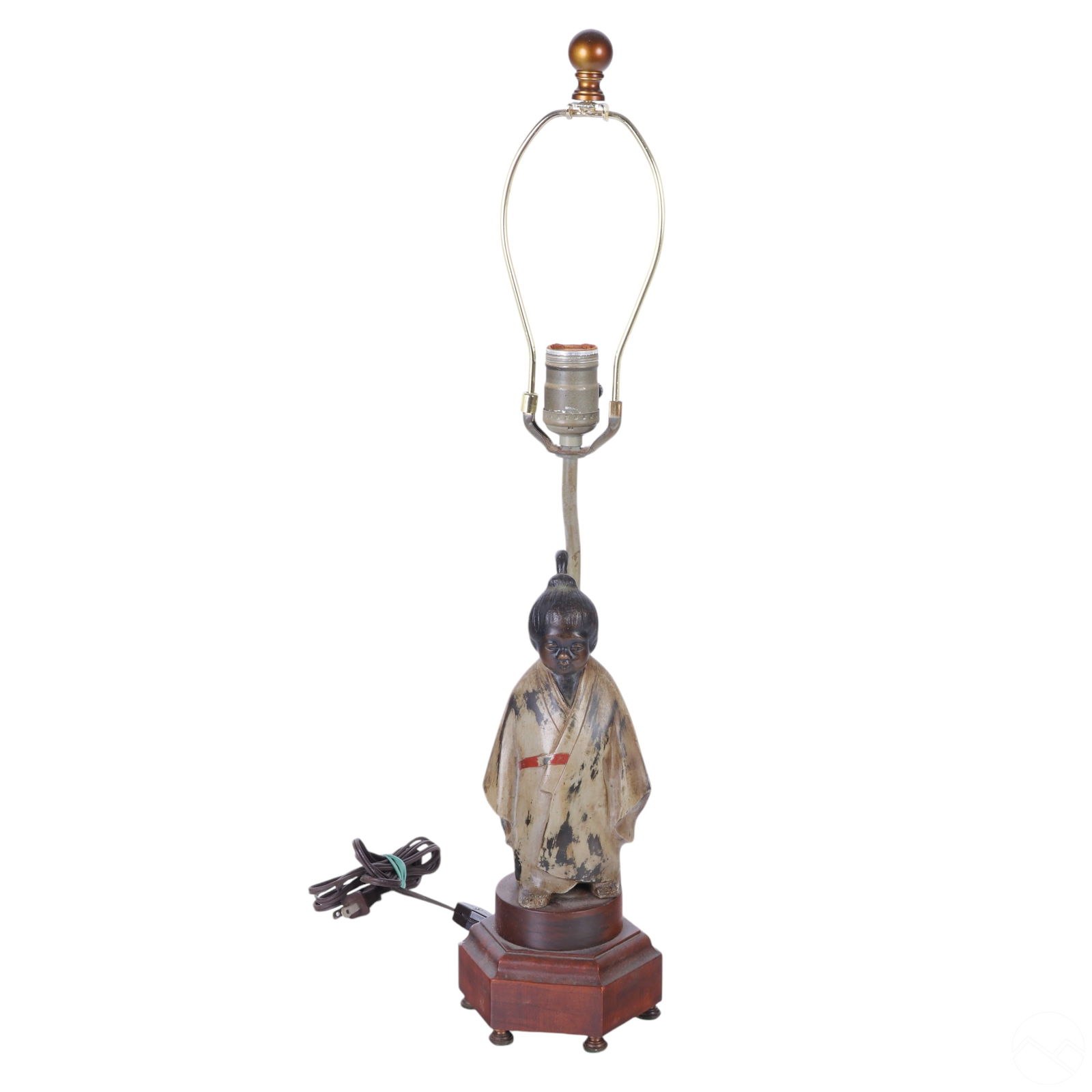 Japanese Vintage Okimono Bronze Boy Sculpture Lamp (1 of 7)