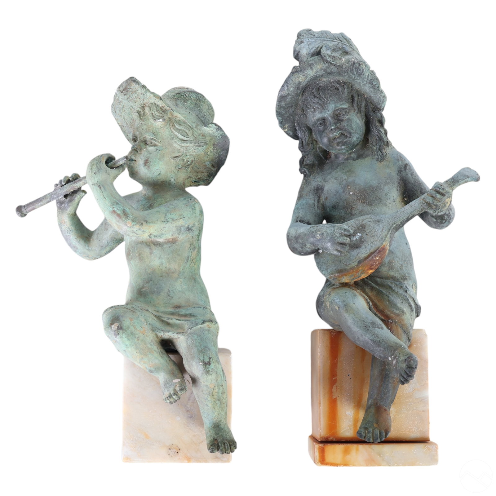 Bronze Pair of Garden Sculptures by R. Romanelli (1 of 9)