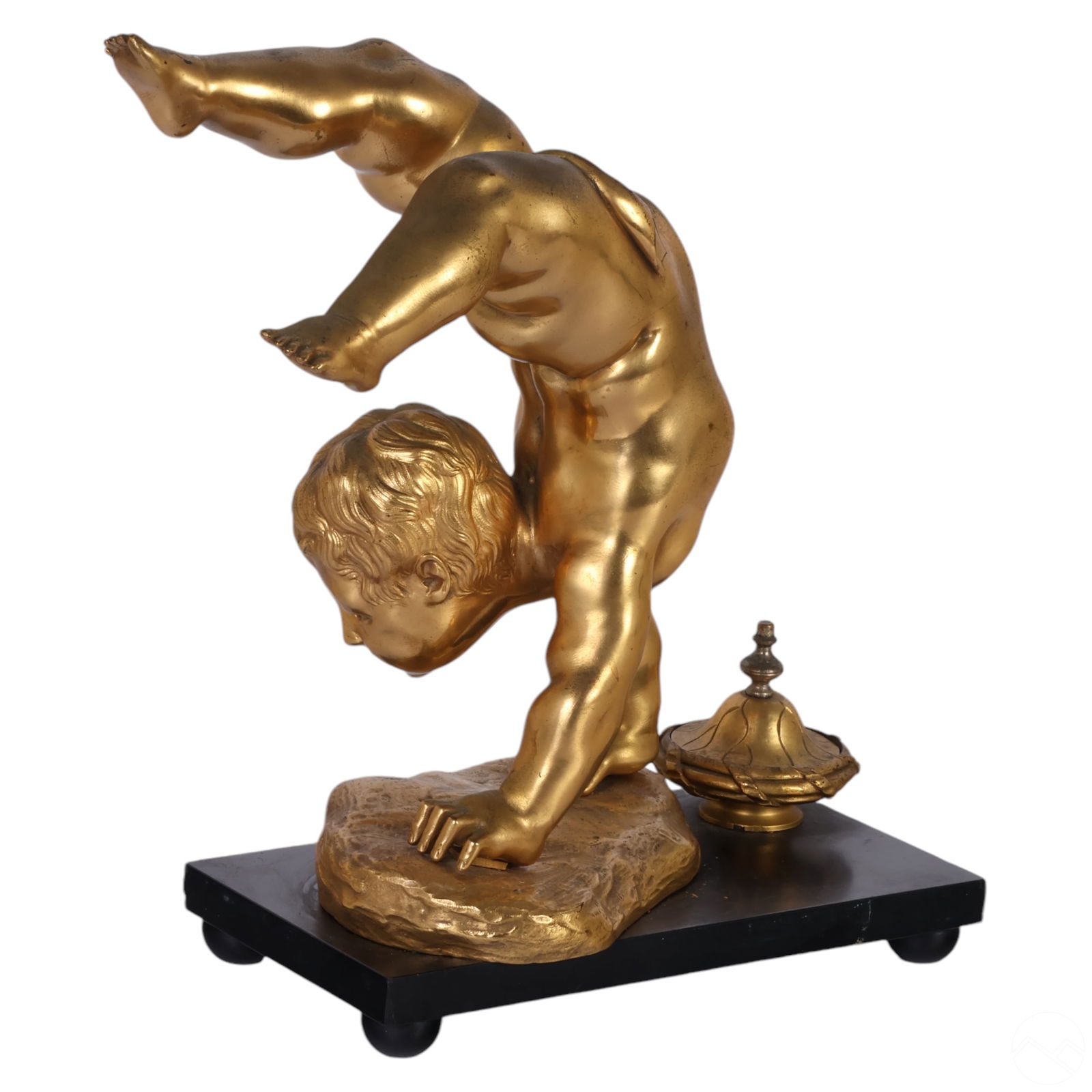 Figural Gilt Bronze Putti Ink Stand SIGNED Dubois (1 of 6)