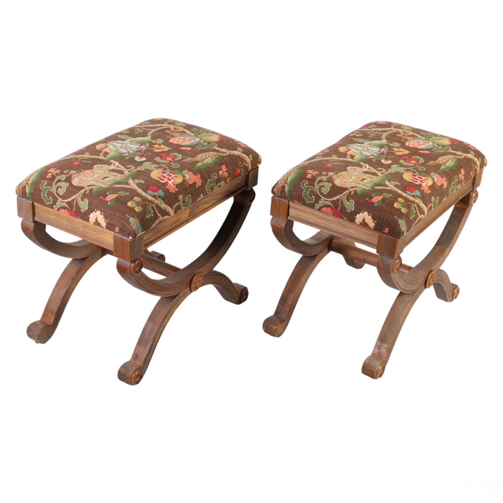 French Style Pair X Benches P Kaufmann Upholstery (1 of 4)
