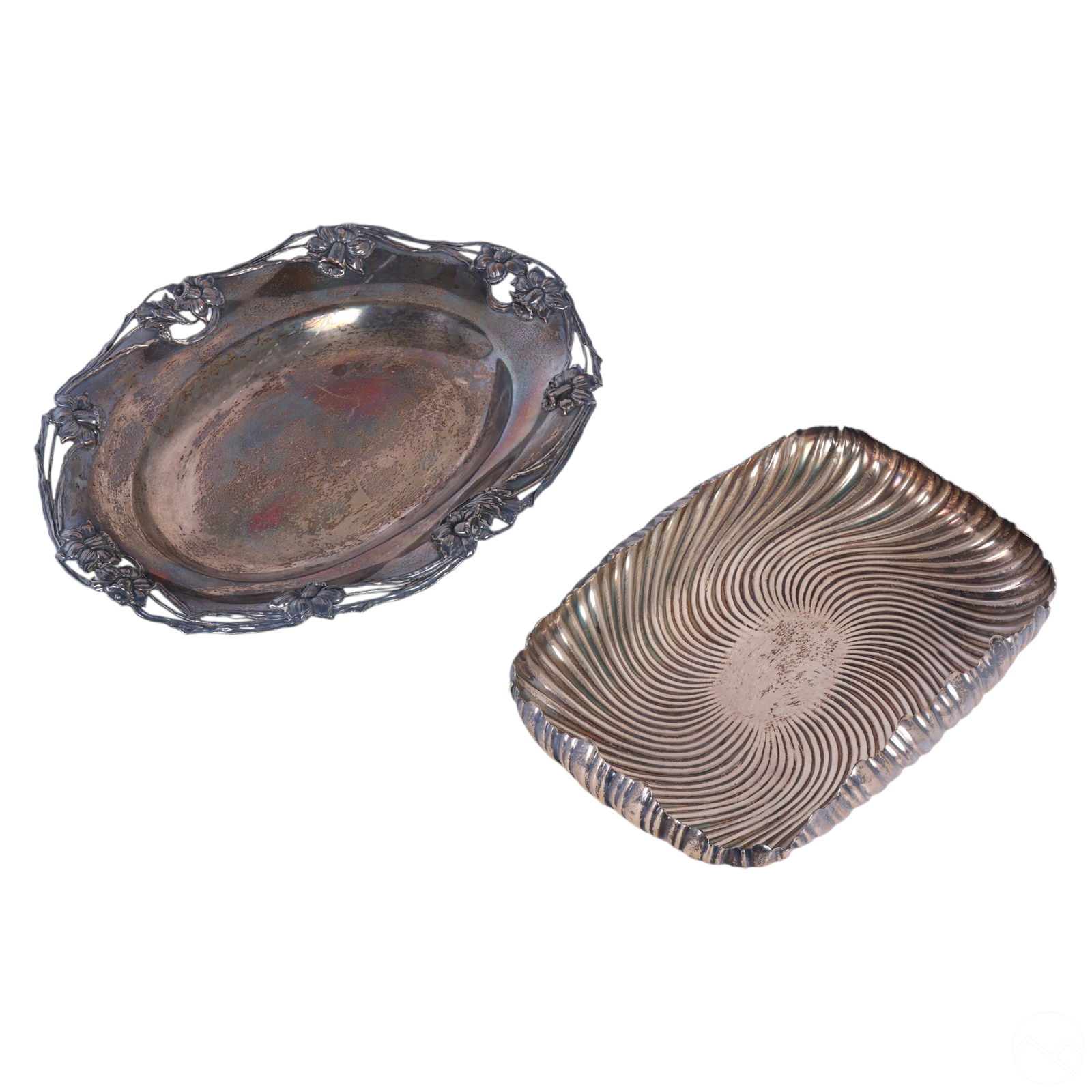 Sterling Silver Antique Tray 2pc ESTATE LOT 925g. (1 of 11)
