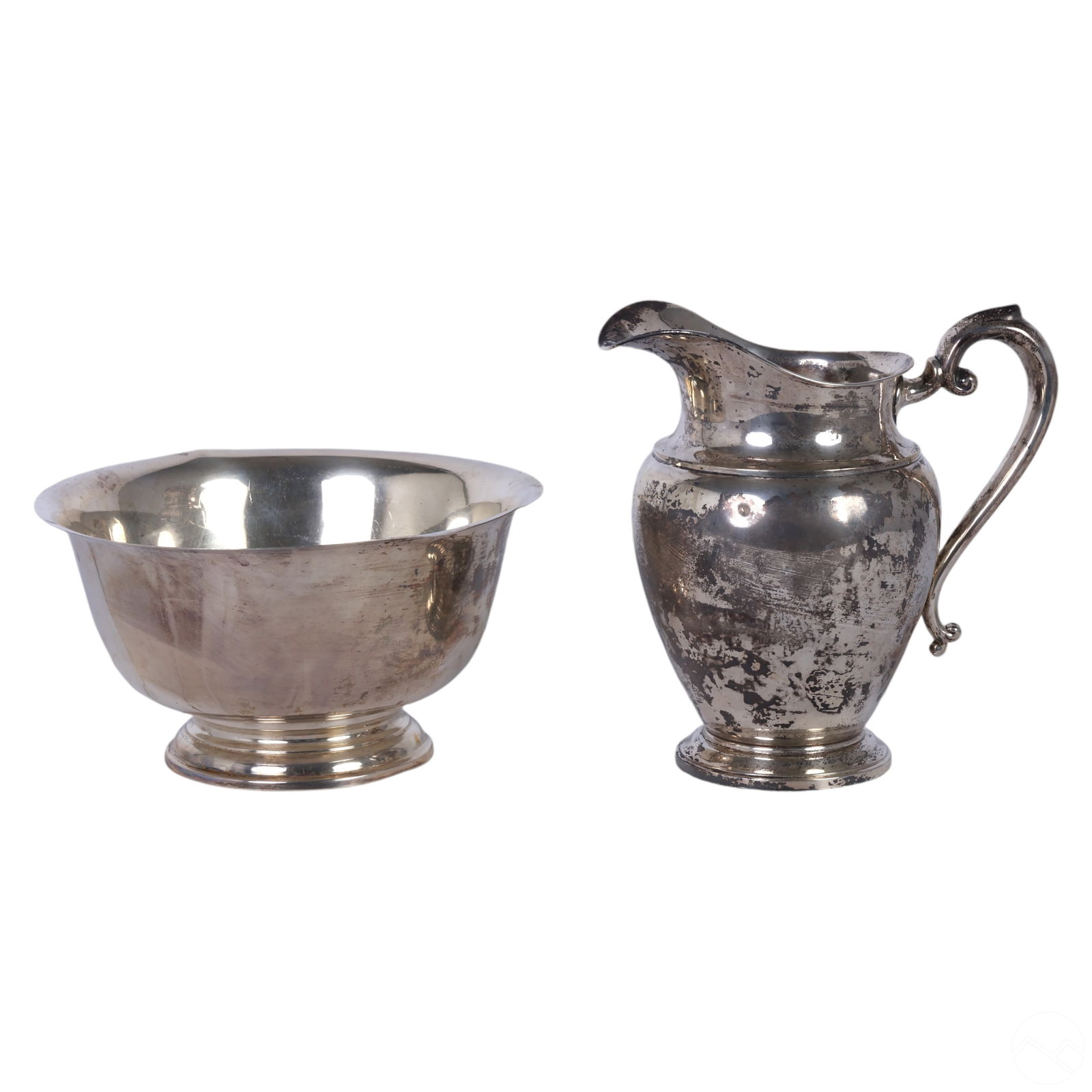 Sterling Water Pitcher and Bowl 2pc LOT 1,200g. (1 of 5)
