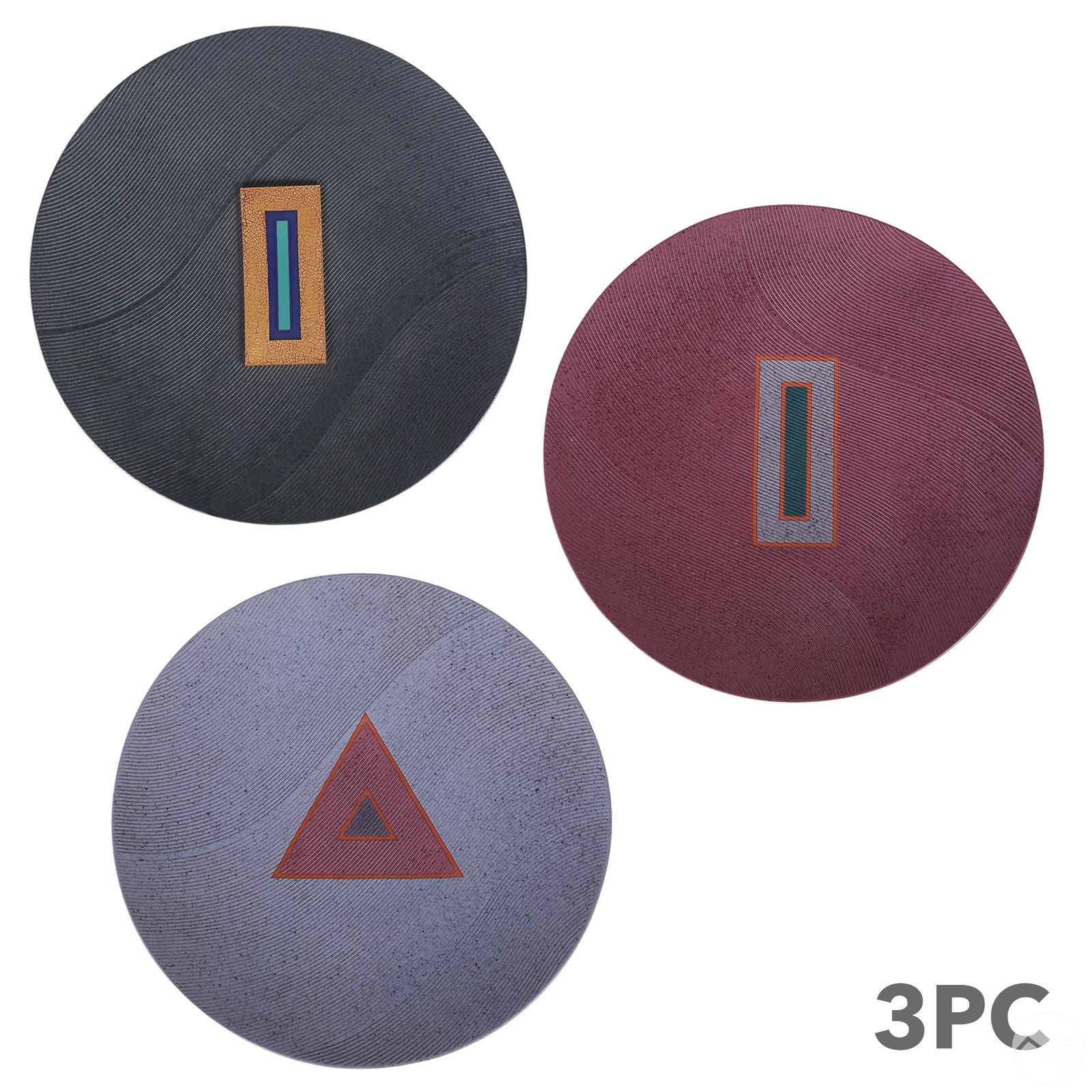 Masuo Ojima b.1949 Pottery Wall Charger 3pc LOT (1 of 17)