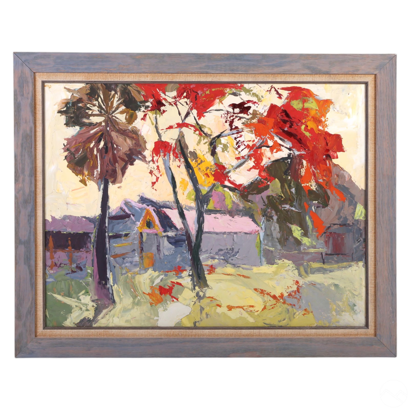 20C Expressionist Autumnal Landscape Oil Painting (1 of 5)