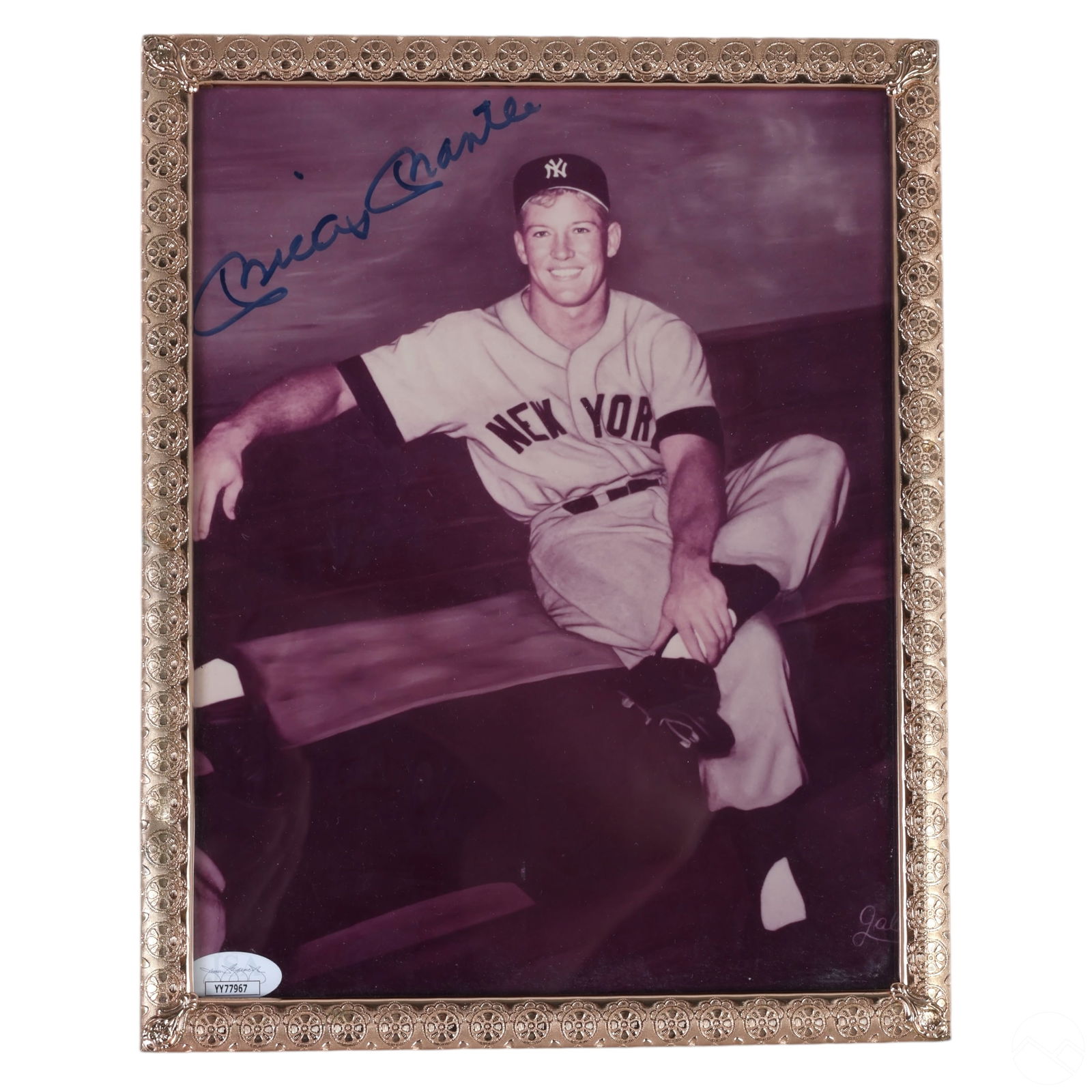 Mickey Mantle Autographed Colored Photo w/ JSA COA (1 of 4)