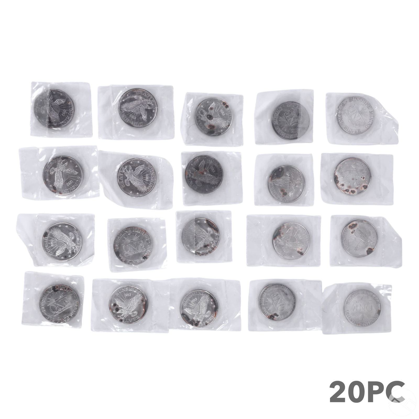 20 x Sunshine Mining 1oz 999 Silver Bullion Rounds (1 of 3)