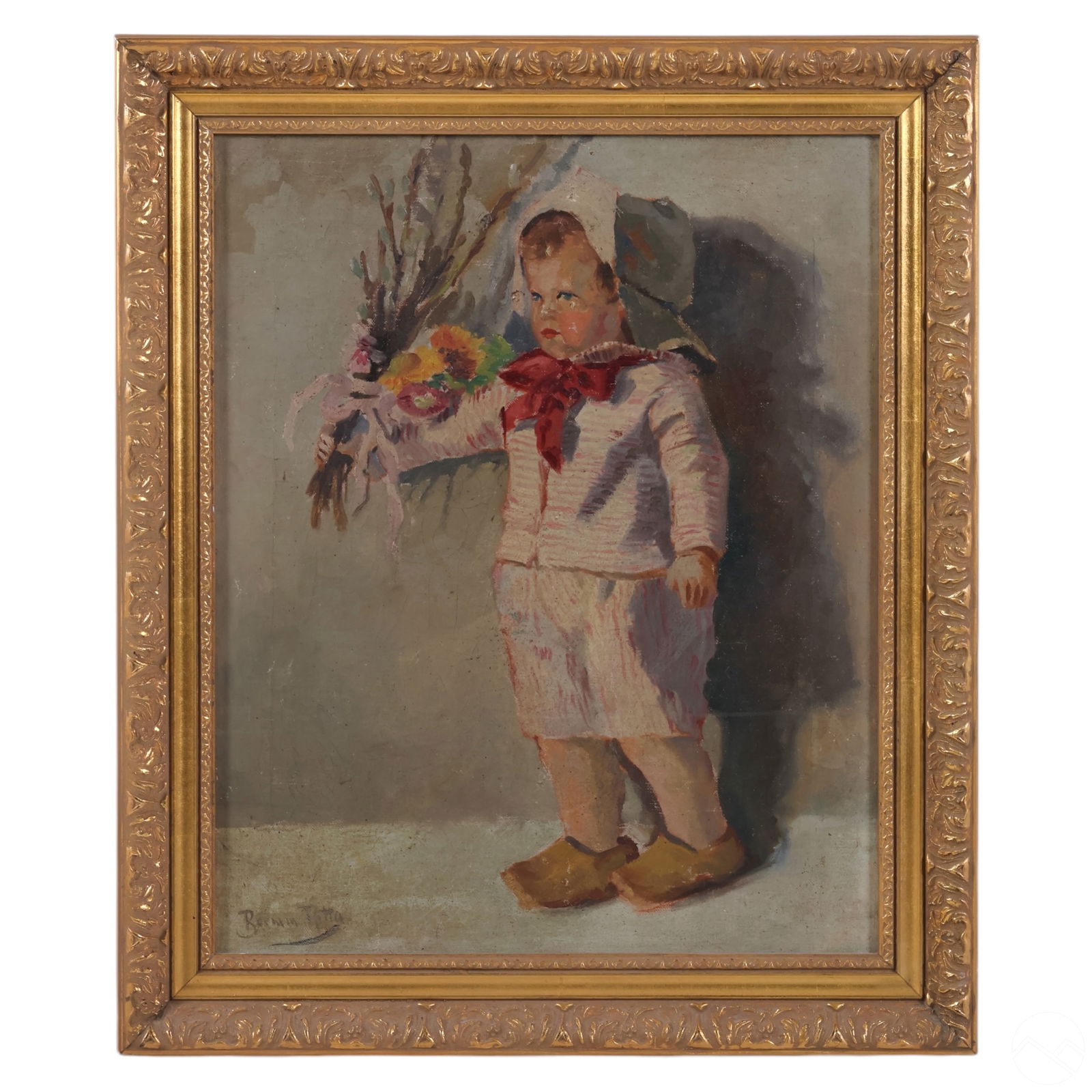 Ritta Boemm 1868-1948 Doll with Flowers Painting (1 of 6)