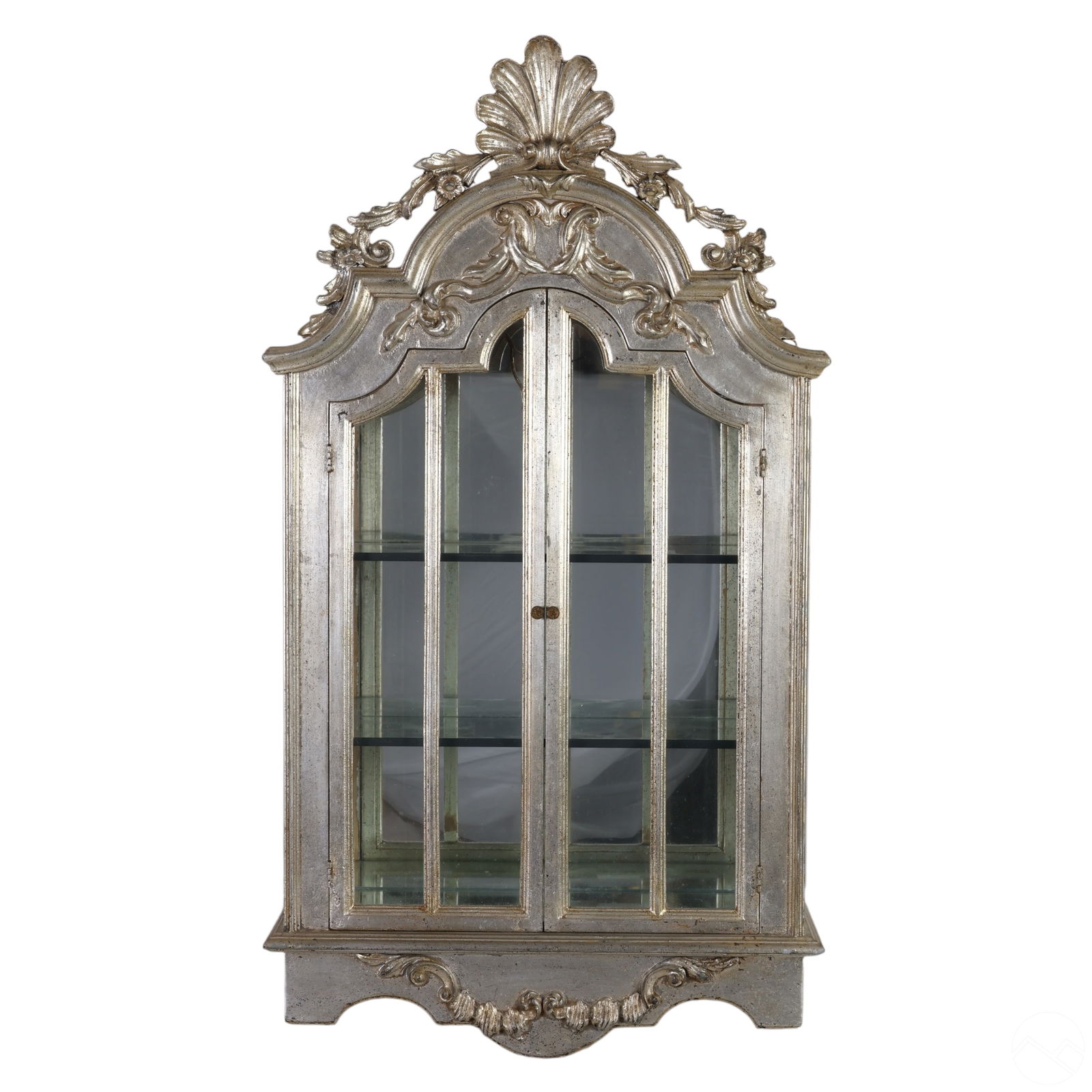 Florentine Italy Silver Gilt Wall Display Cabinet (1 of 7)