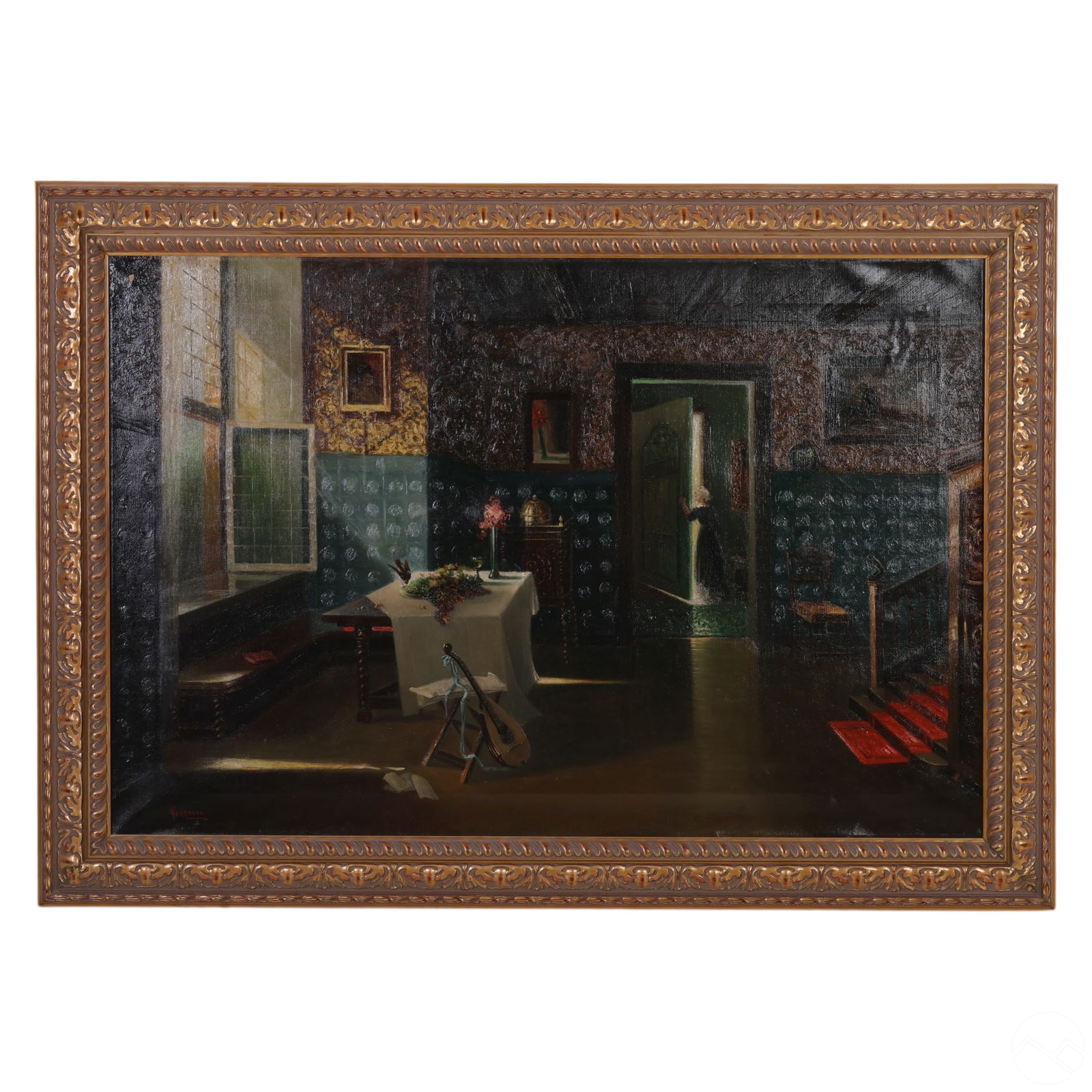 Paul Gehrmann 1861-1923 Interior Room Oil Painting (1 of 8)